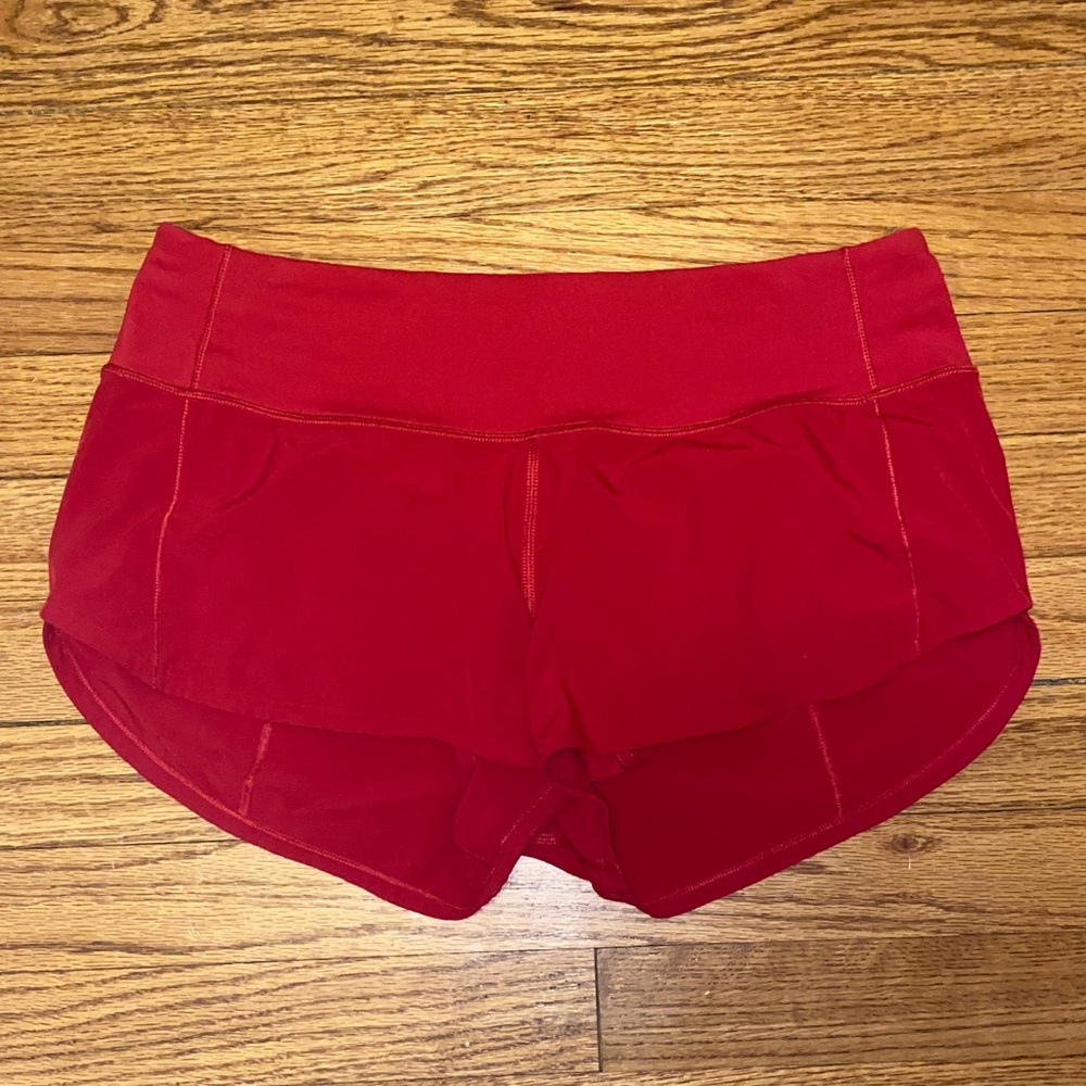 Red Lululemon Shorts Size 4